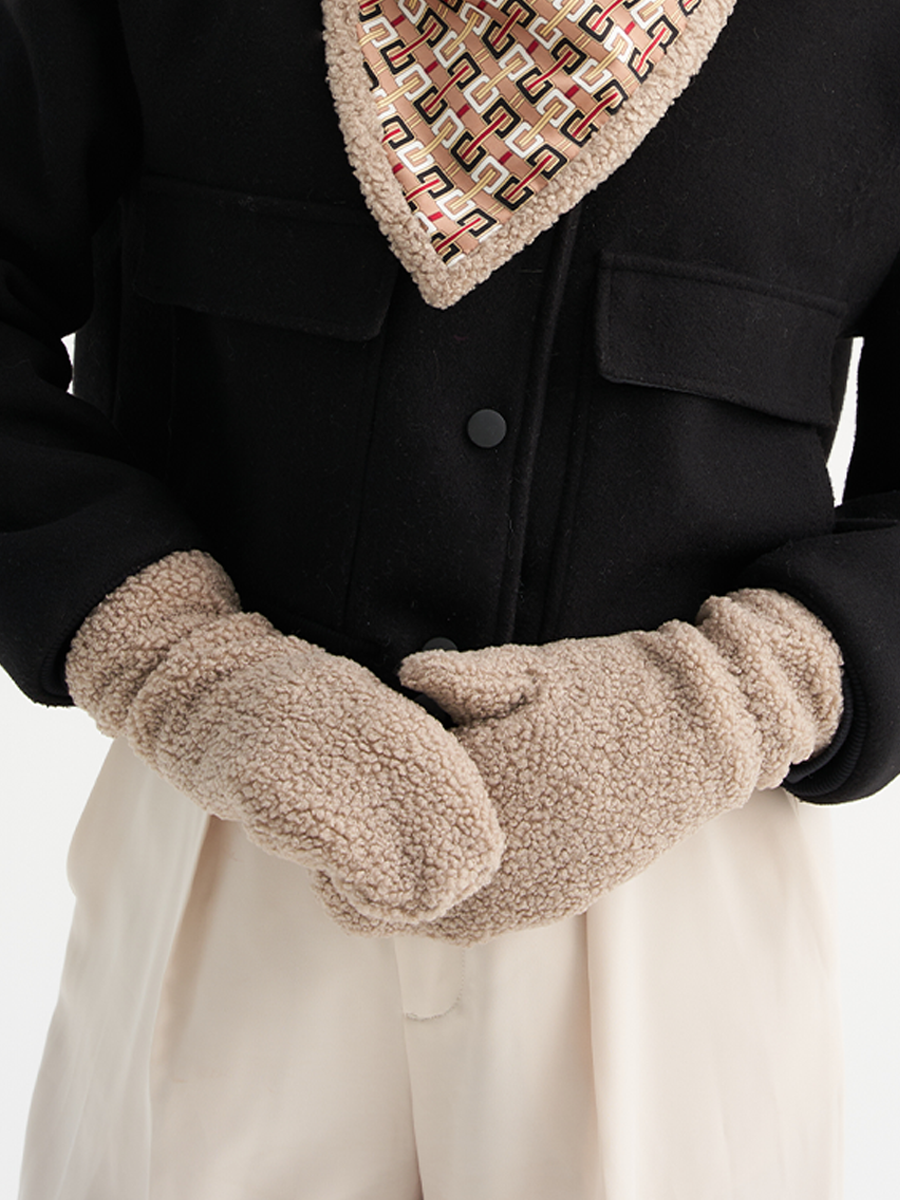 Аванта лого варежки трикотаж барашек пепельный р-р M