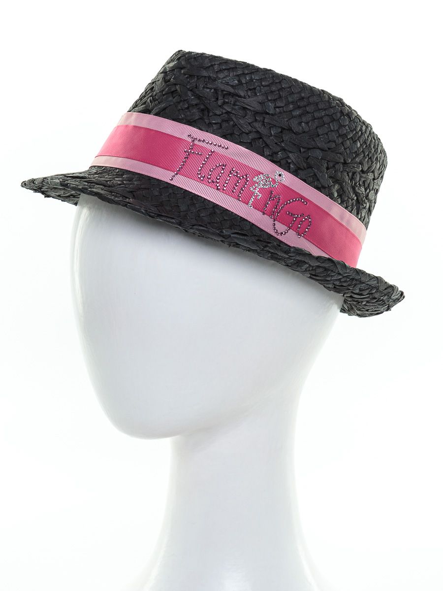 Кайли фламинго шляпа федора солома черный р-р 52-53