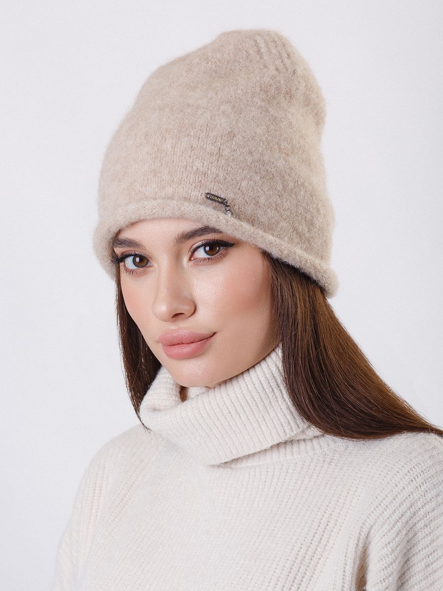 Прато шапка вязка альпака бежевый