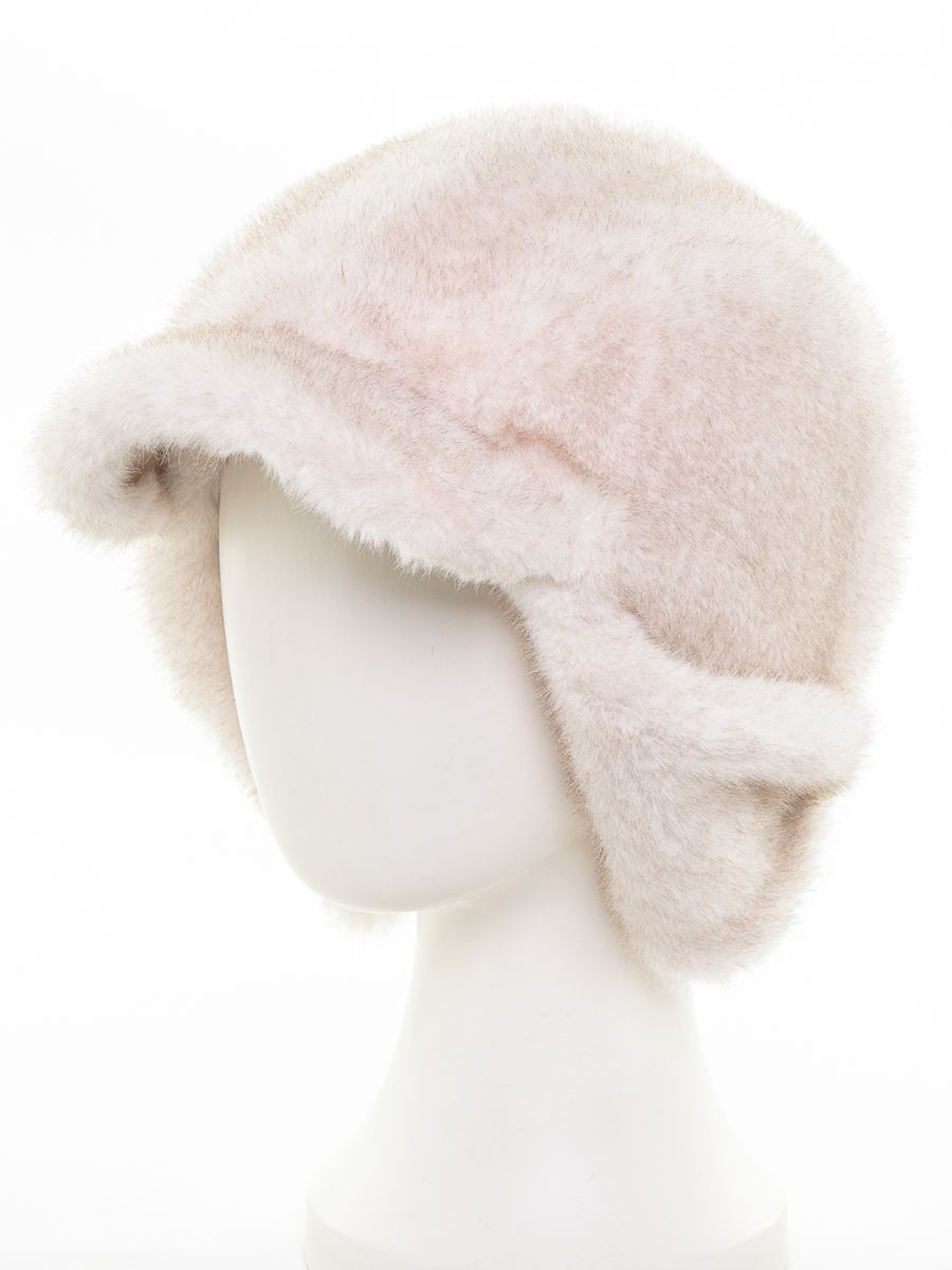 Римма ушанка экомех Норка на фл.п. молочный