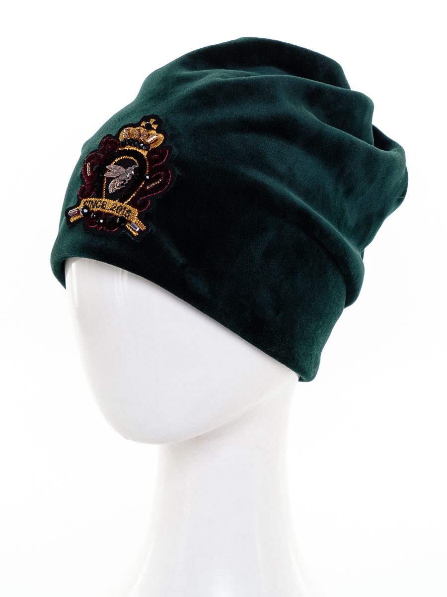 Шеврон Айрис шапочка 011 велюр на фл.п. зеленый р-р 52-53