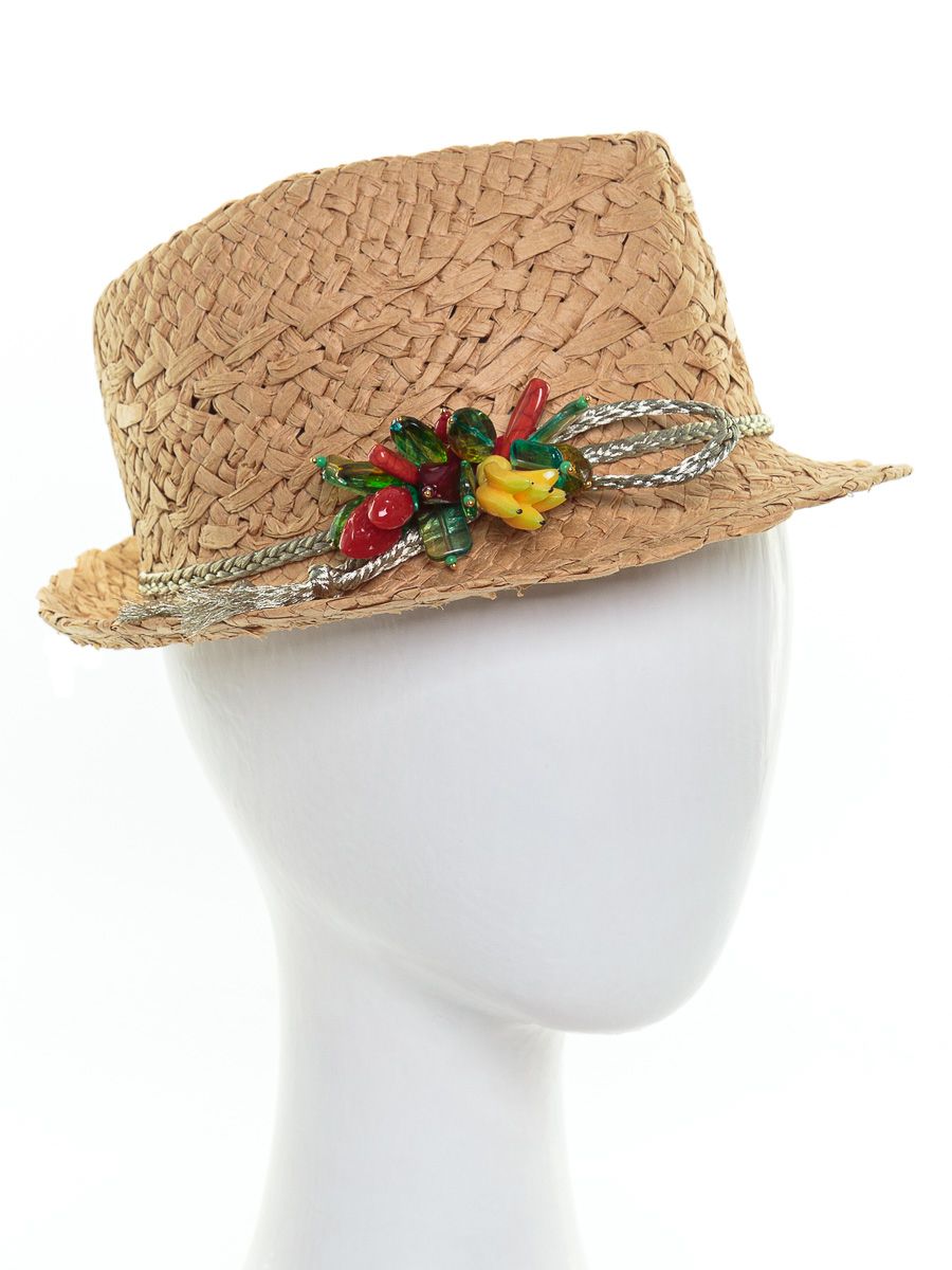 Кайли тропикана шляпа федора солома бежевый р-р 52-53