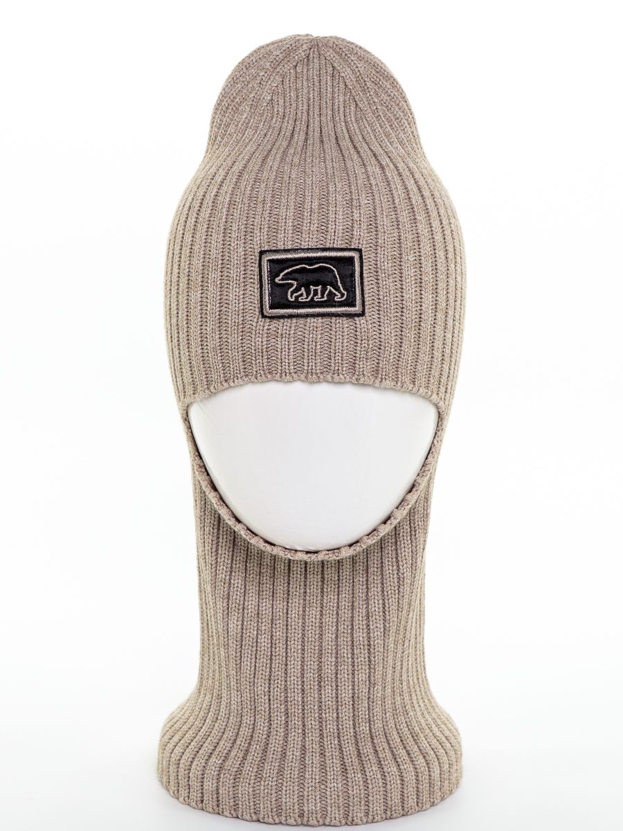 Медведь мини шеврон kids VIP балаклава ГР вязка бежевый темный р-р 53-55