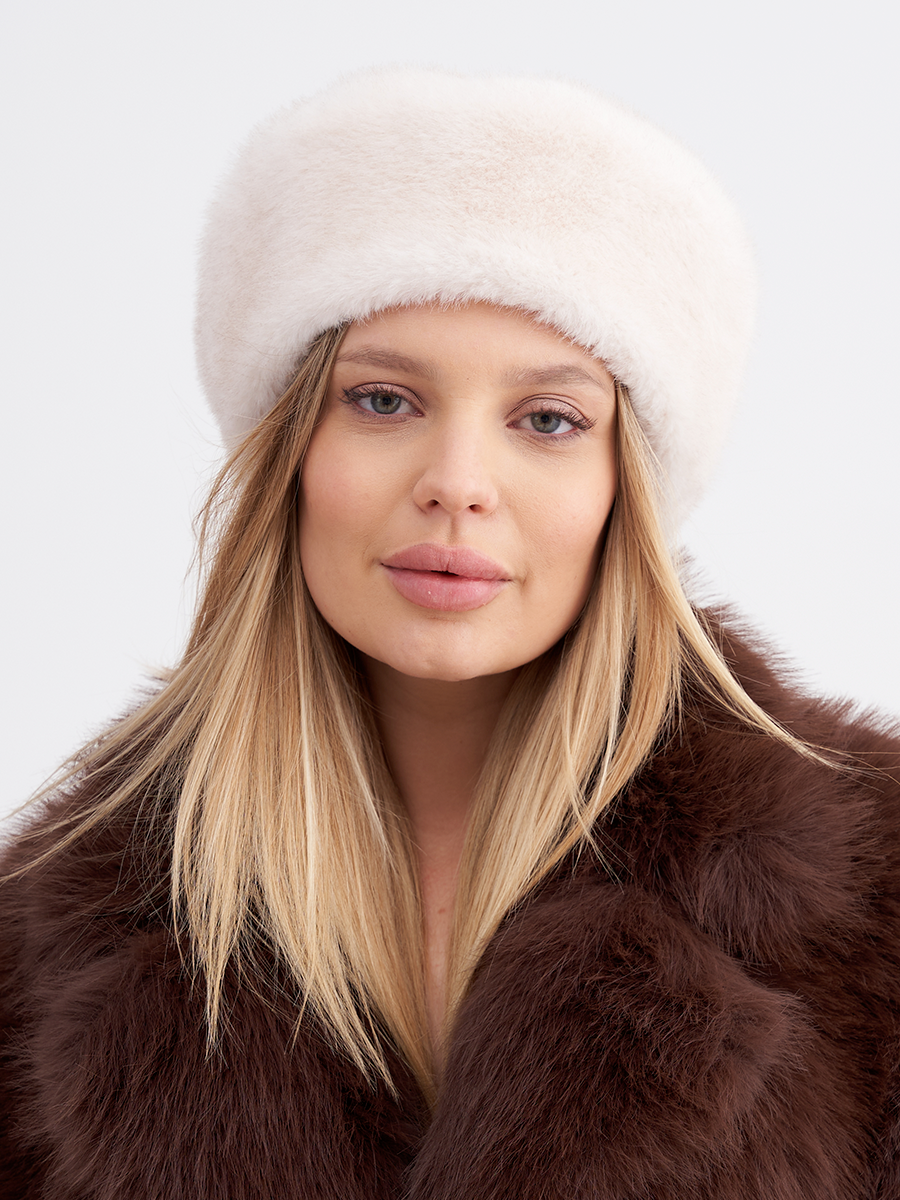 Лина берет экомех норка на фл.п. молочный