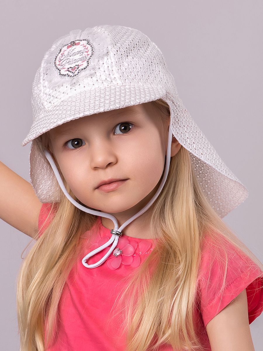 Руслана мамина принцесса шапочка с козырьком лен шитье белый р-р 52-53