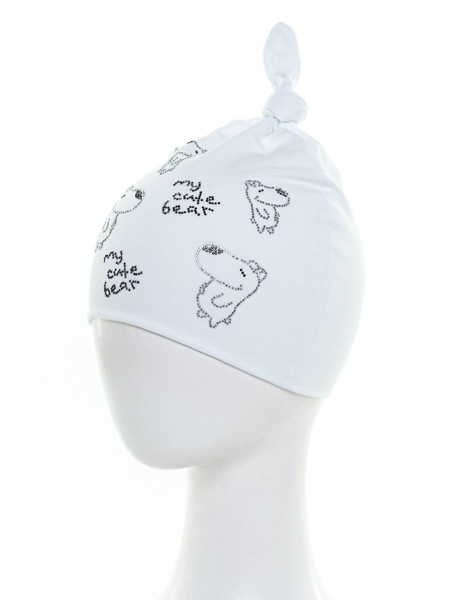 Ми - ми - мишки шапочка Д1006 трикотаж Д1 белый р-р 50-51