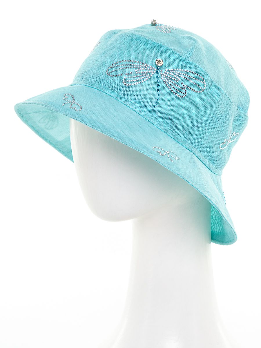 Стрекозки панама лен Р1 аквамарин светлый р-р 50-51