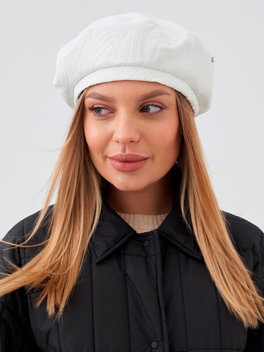 Эмили берет жаккард Соренто на тр.п. белый