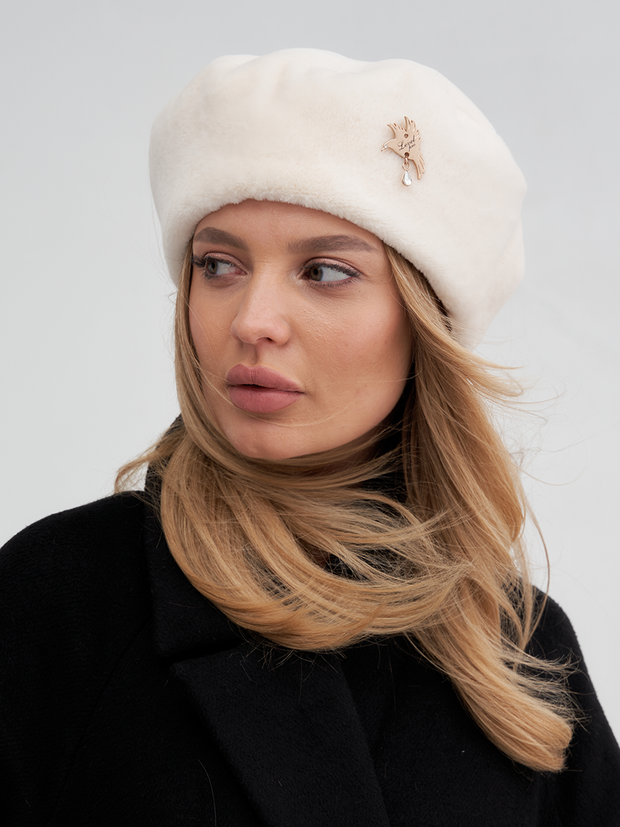 Лина берет экомех Пума на фл.п. кремовый