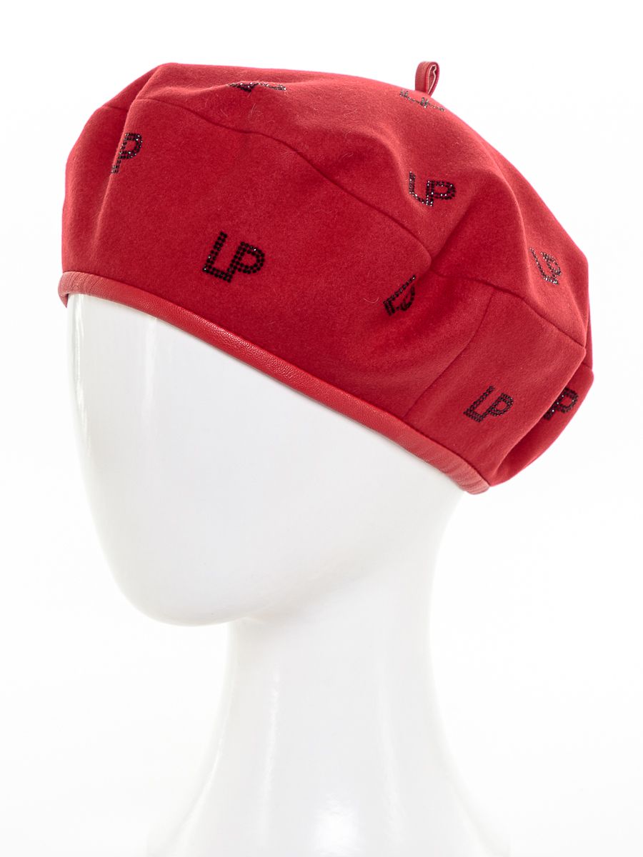 Диор LP аппликация берет кашемир на фл.п. красный + экокожа красный