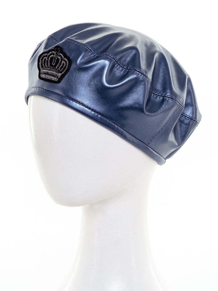 Диор шеврон корона берет экокожа на тр.п. голубой перламутр р-р 54-55