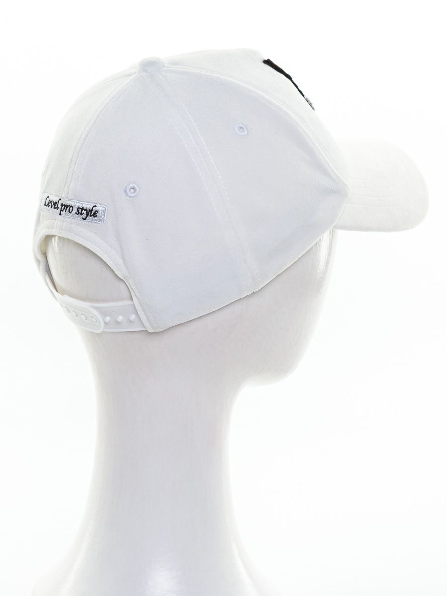 Шеврон кот бейсболка велюр молочный р-р 53-54