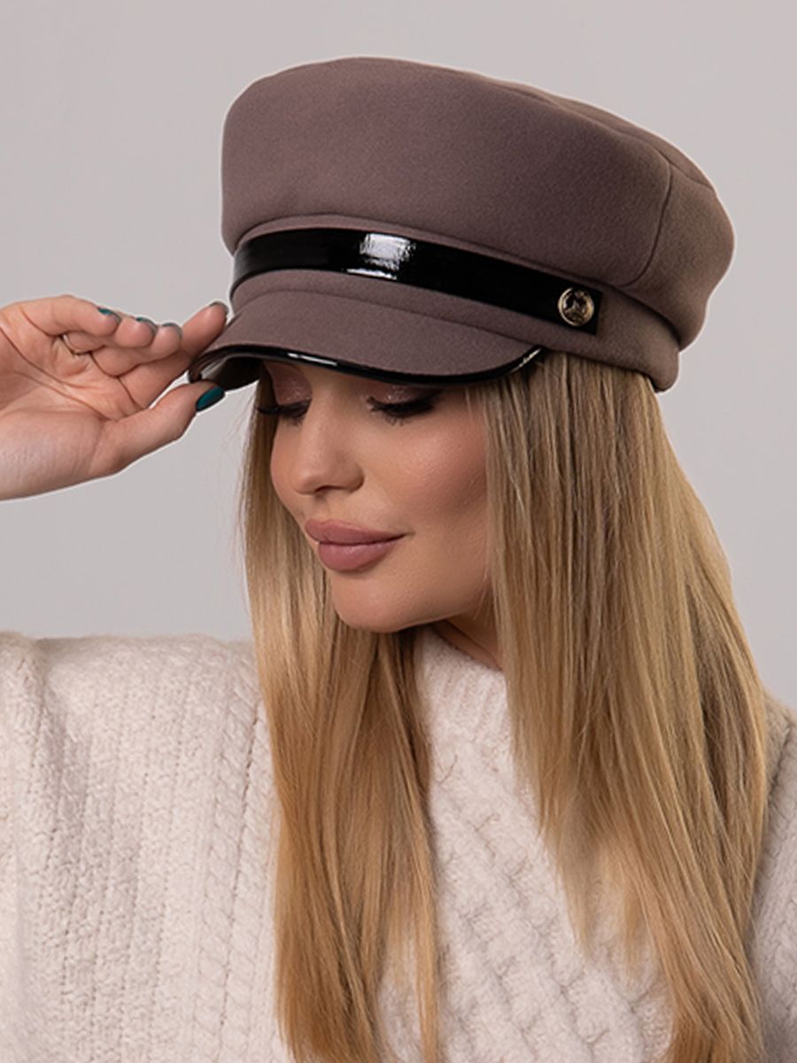 Яна 2 кепка кашемир на тр.п. какао темный