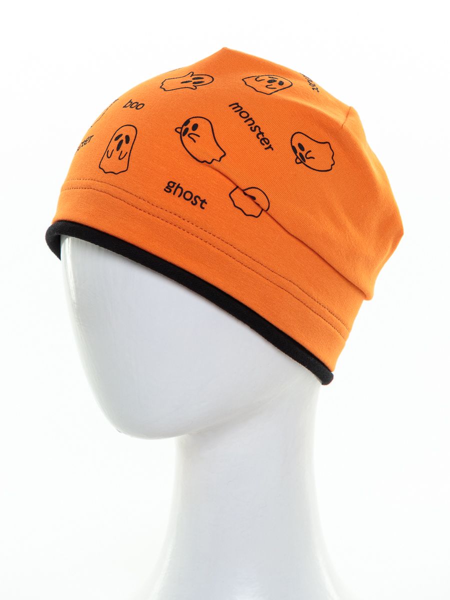 Касперы печать шапочка Д1015 футер оранжевый + черный р-р 52-53