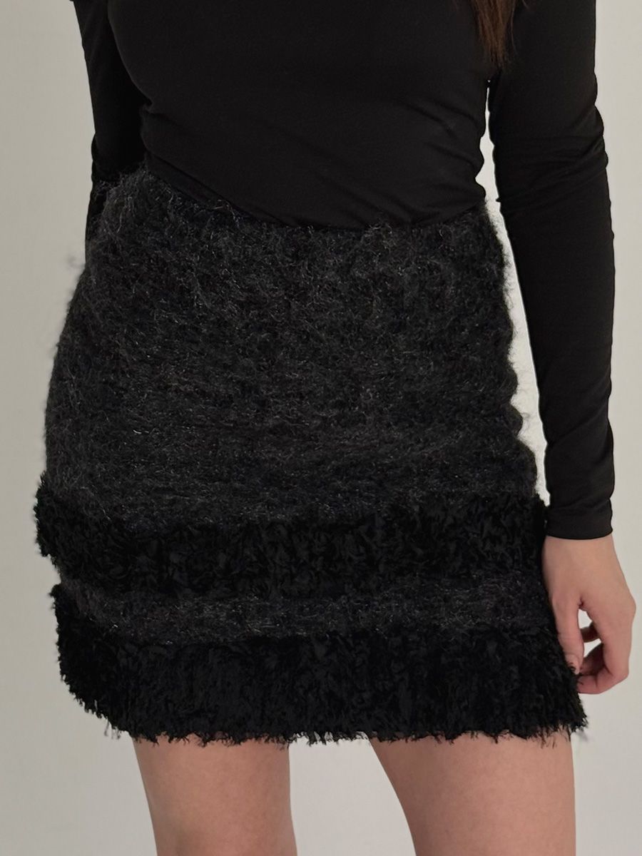 Лия юбка мохер Королевский черный р-р 42-44