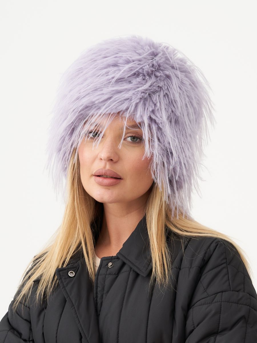 Люси кубанка экомех страус на фл.п. лавандовый