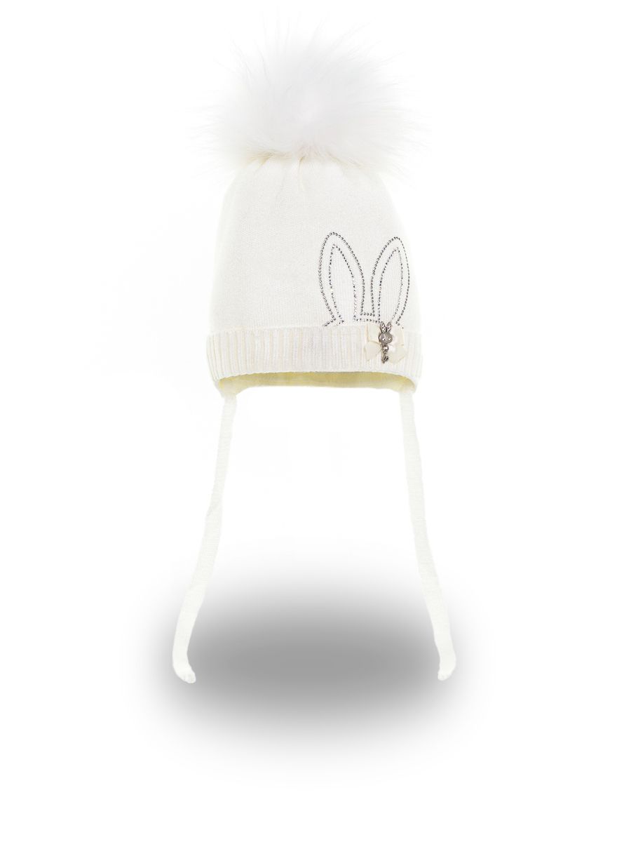 Ладушка помпон kids VIP шапочка КТ вязка молочный р-р 42-44