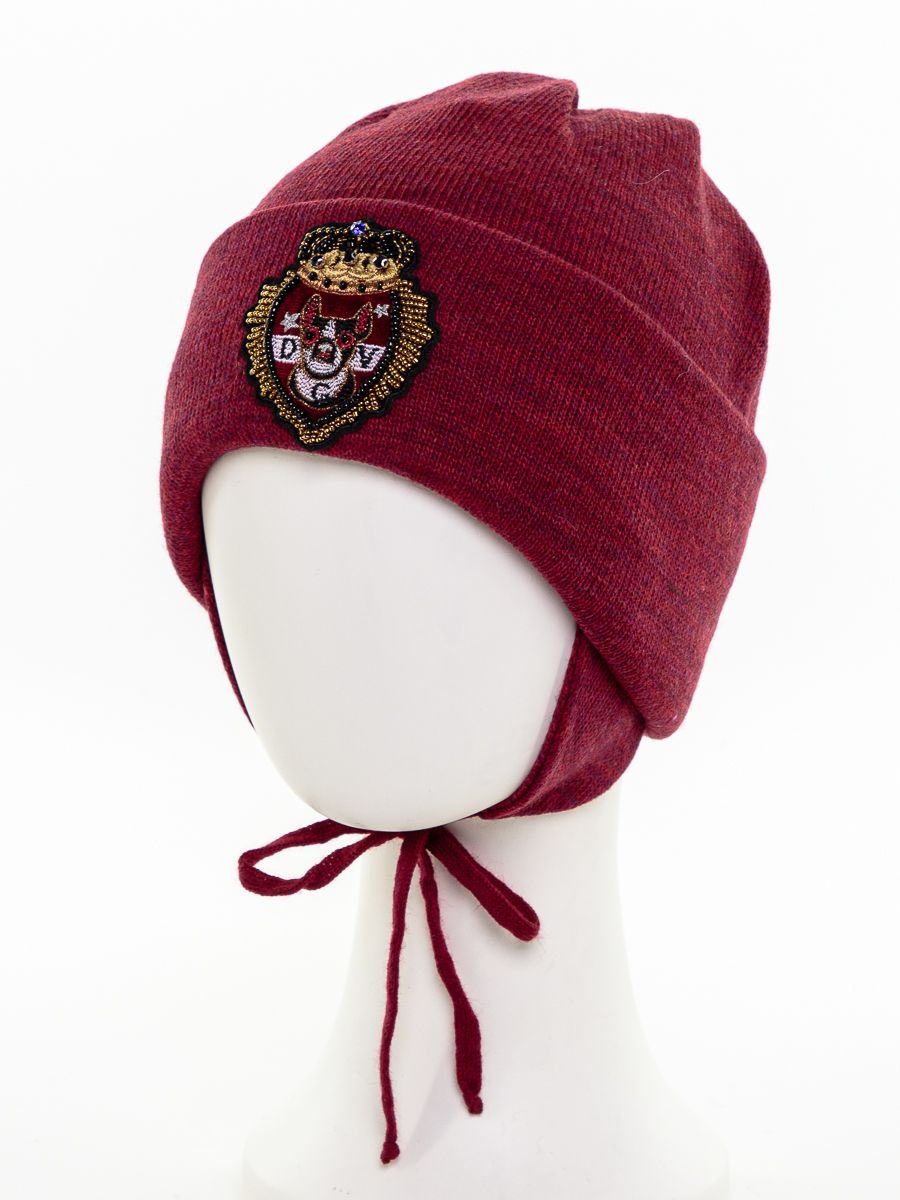 Джокер шеврон шапочка 020У трикотаж Б2 на фл.п. вишневый р-р 52-53