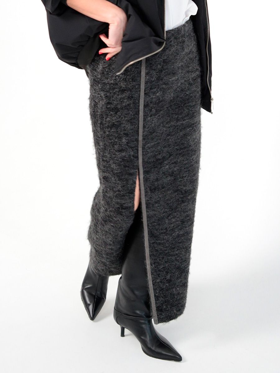 Джулия юбка мохер Королевский черный р-р 42-44