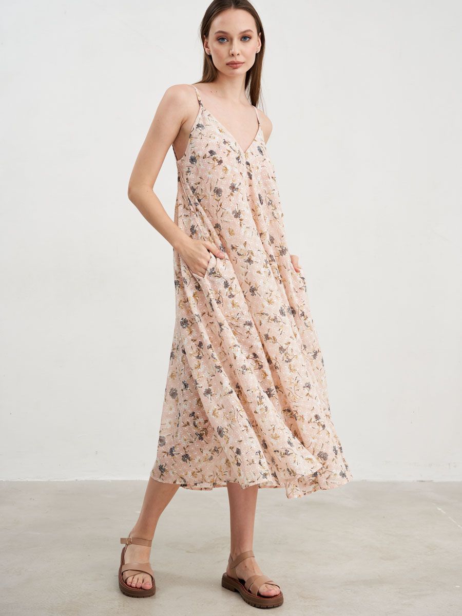 Лаура сарафан шифон чайная роза р-р L