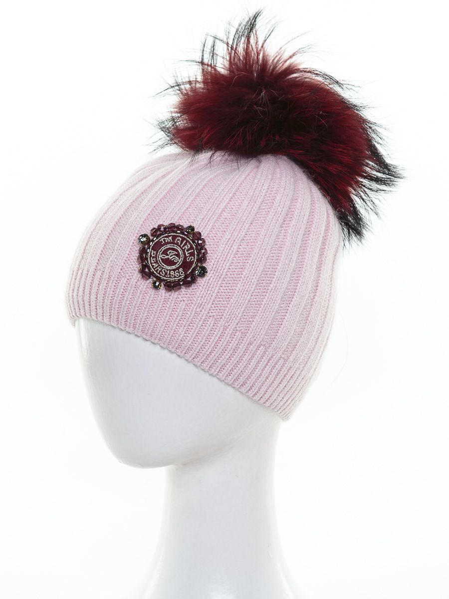 Шеврон Печать камни помпон kids шапочка ОН вязка роуз