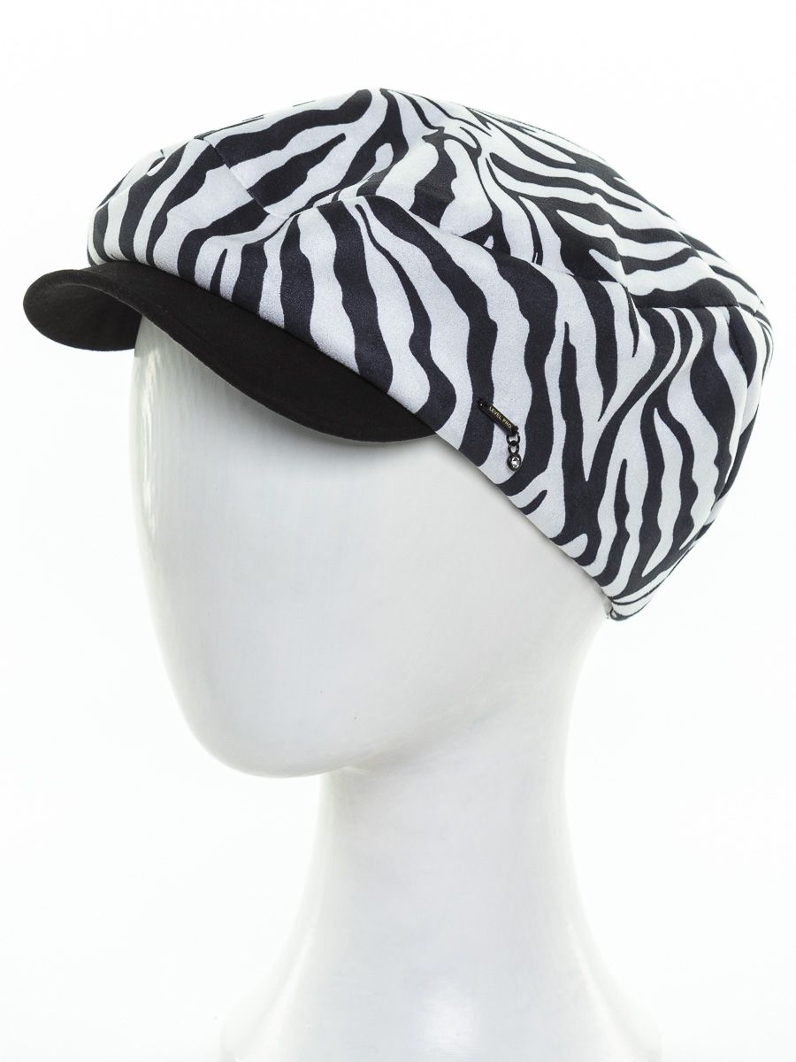 Винтаж кепка трикотаж зебра на тр.п. бело - черный