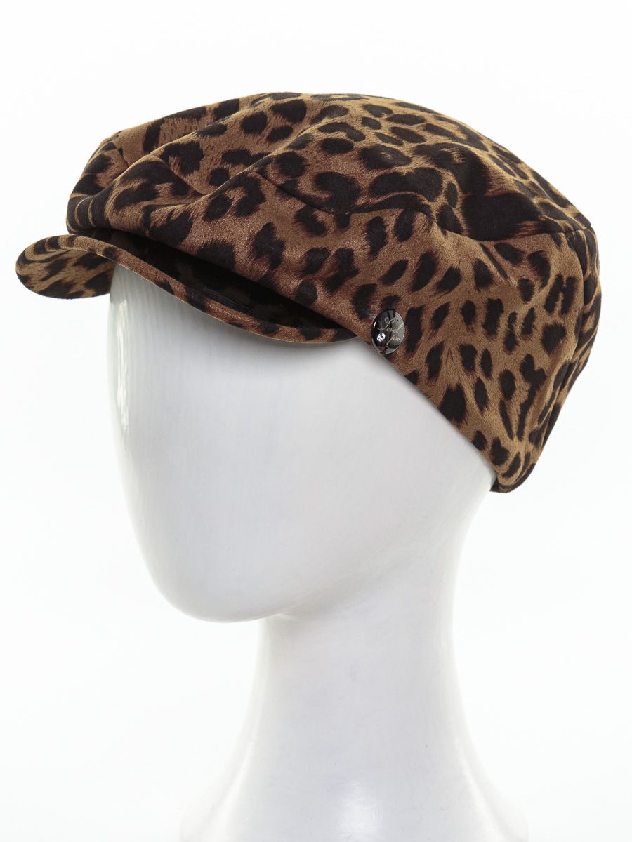 Винтаж кепка трикотаж леопард на тр.п. бронзовый