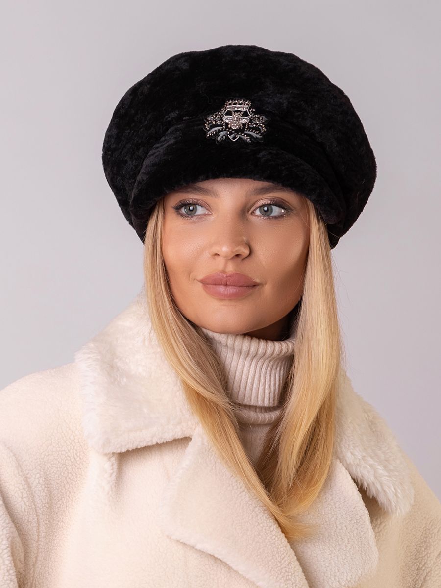 Полет кепка астраган на фл.п. коричневый темный