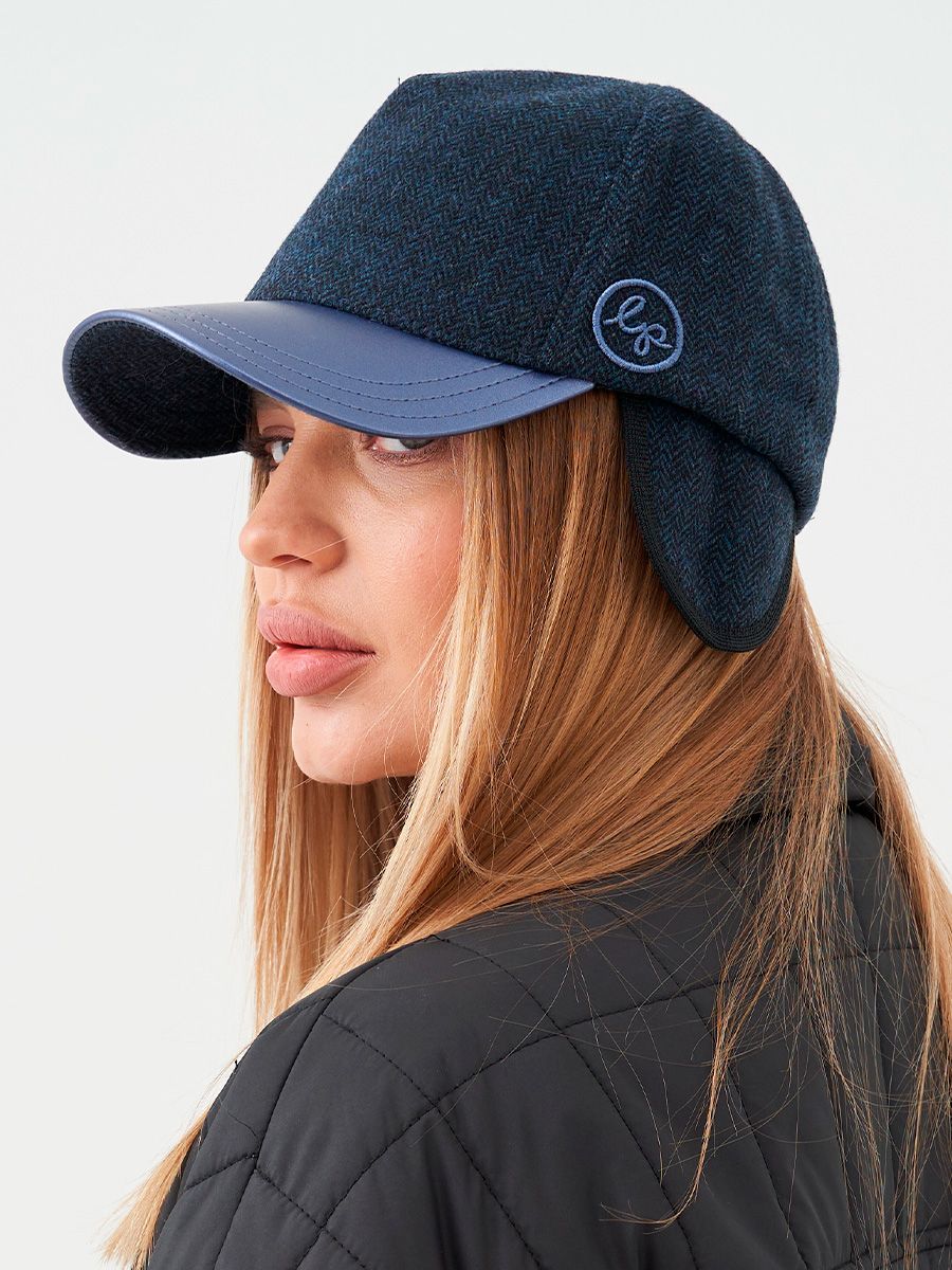 Круг LP бейсболка 005/у твид елка на фл.п. арабская ночь + экокожа голубой перламутр