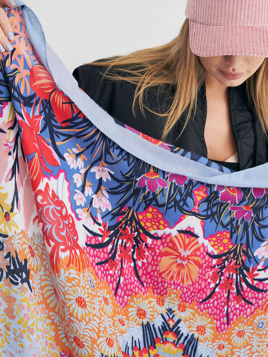 Флора платок голубой