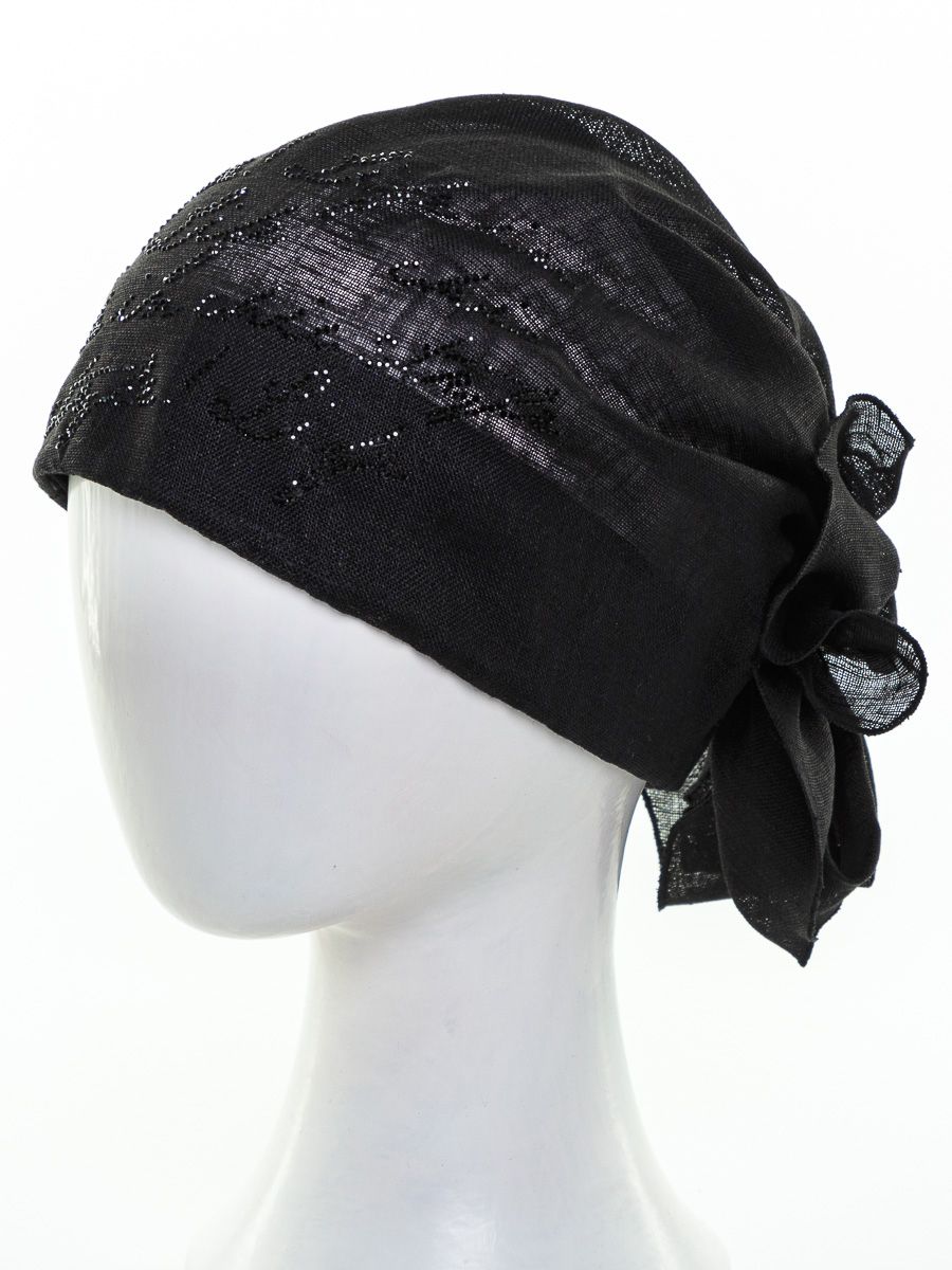 Стиль росчерк бандана лен черный (отделка черный)