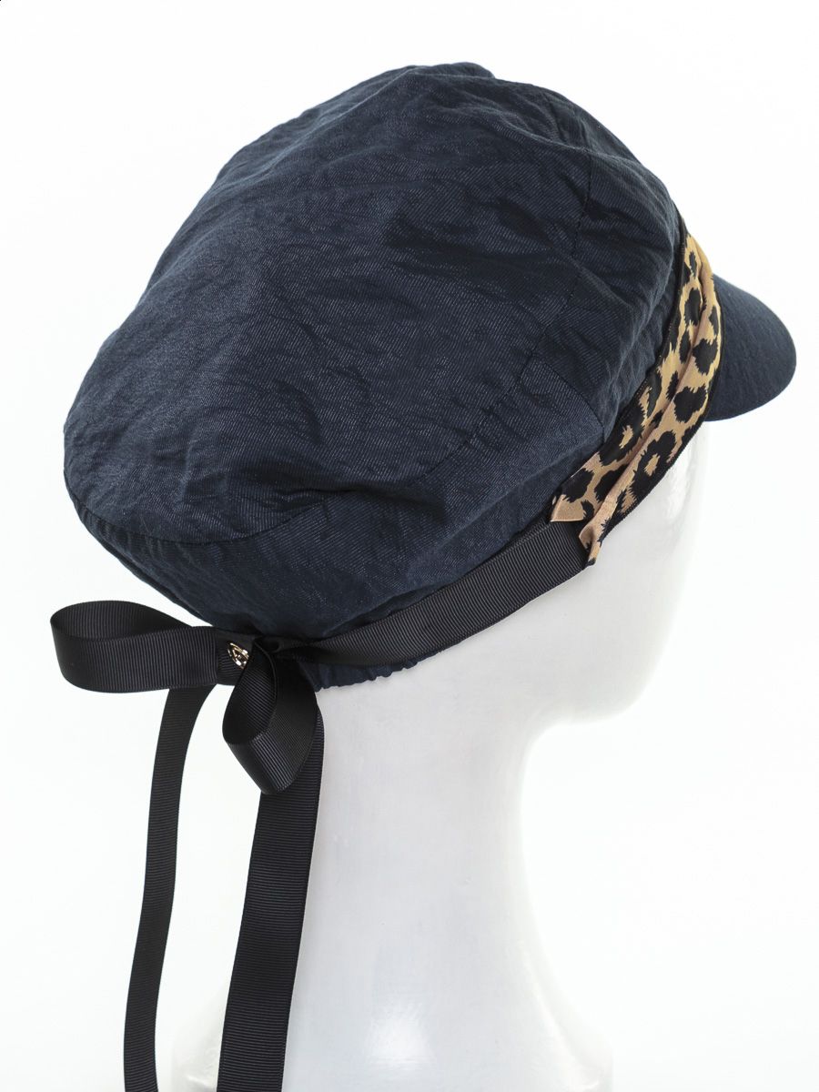 LEONA кепка лен синий