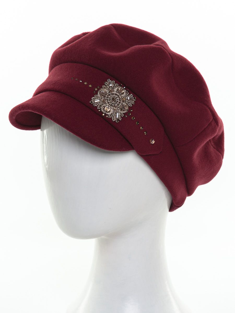 Афина кружево ромб кепка кашемир на фл.п. вишневый