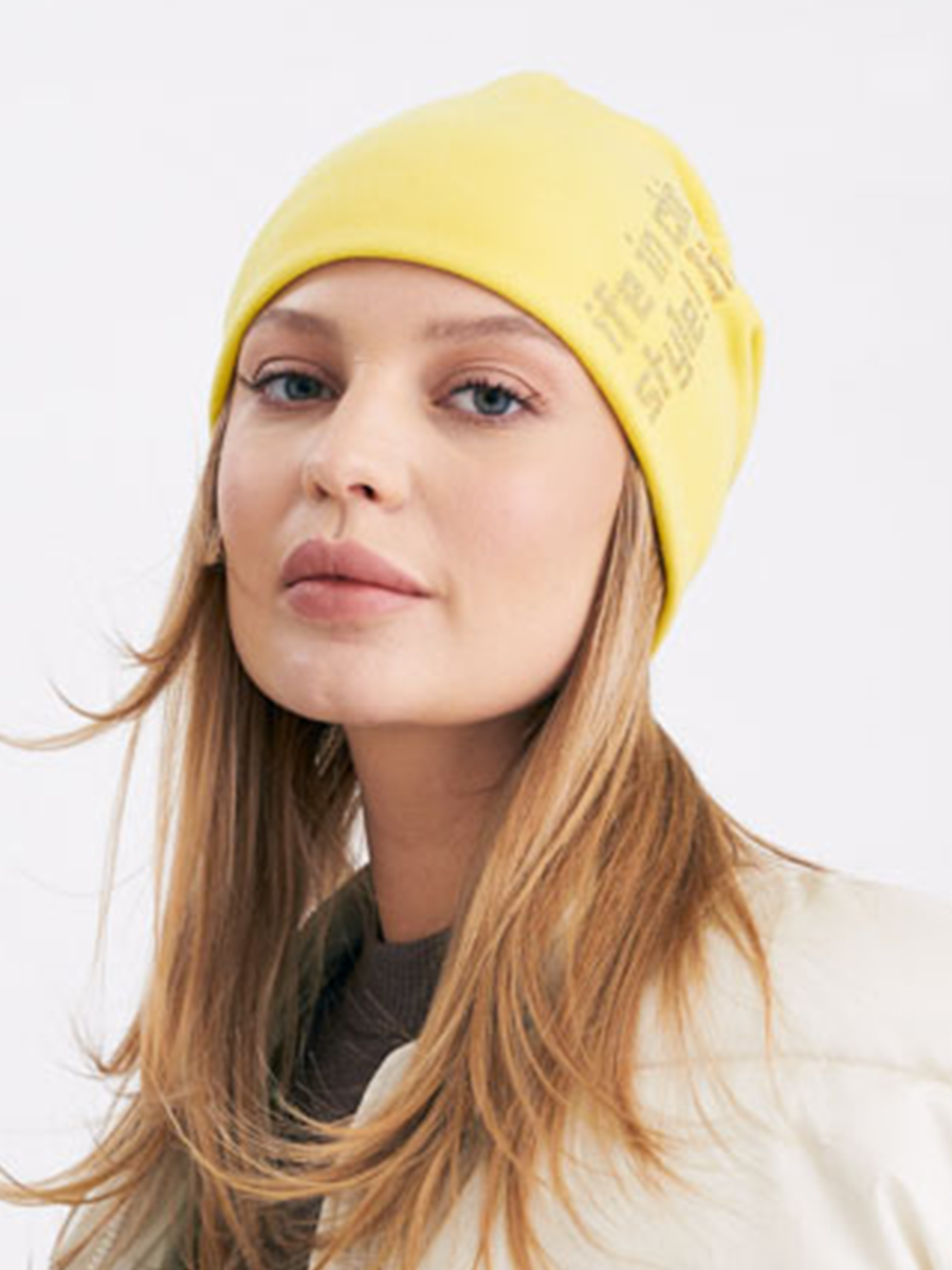 Стиль шрифт шапка 004 трикотаж К1 на тр.п. желтый