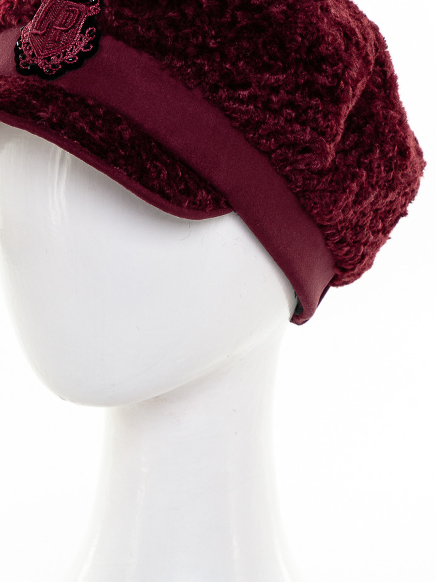 Жюли шеврон мини Вирджиния кепка экомех Кёрли на фл.п. бордовый р-р 54-55