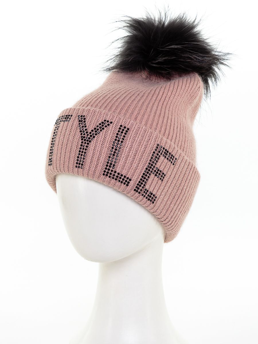 STYLE макси помпон kids VIP шапочка ФР вязка миндальный р-р 53-55