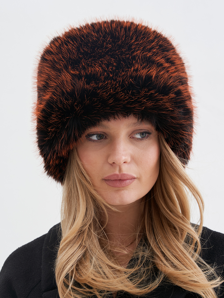 Люси кубанка экомех Чернобурка на фл.п. коричневый