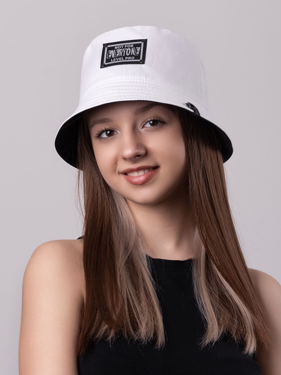 Джесс NOT FOR панама cotton белый + хлопок черный (отд.серебро) р-р 52-53