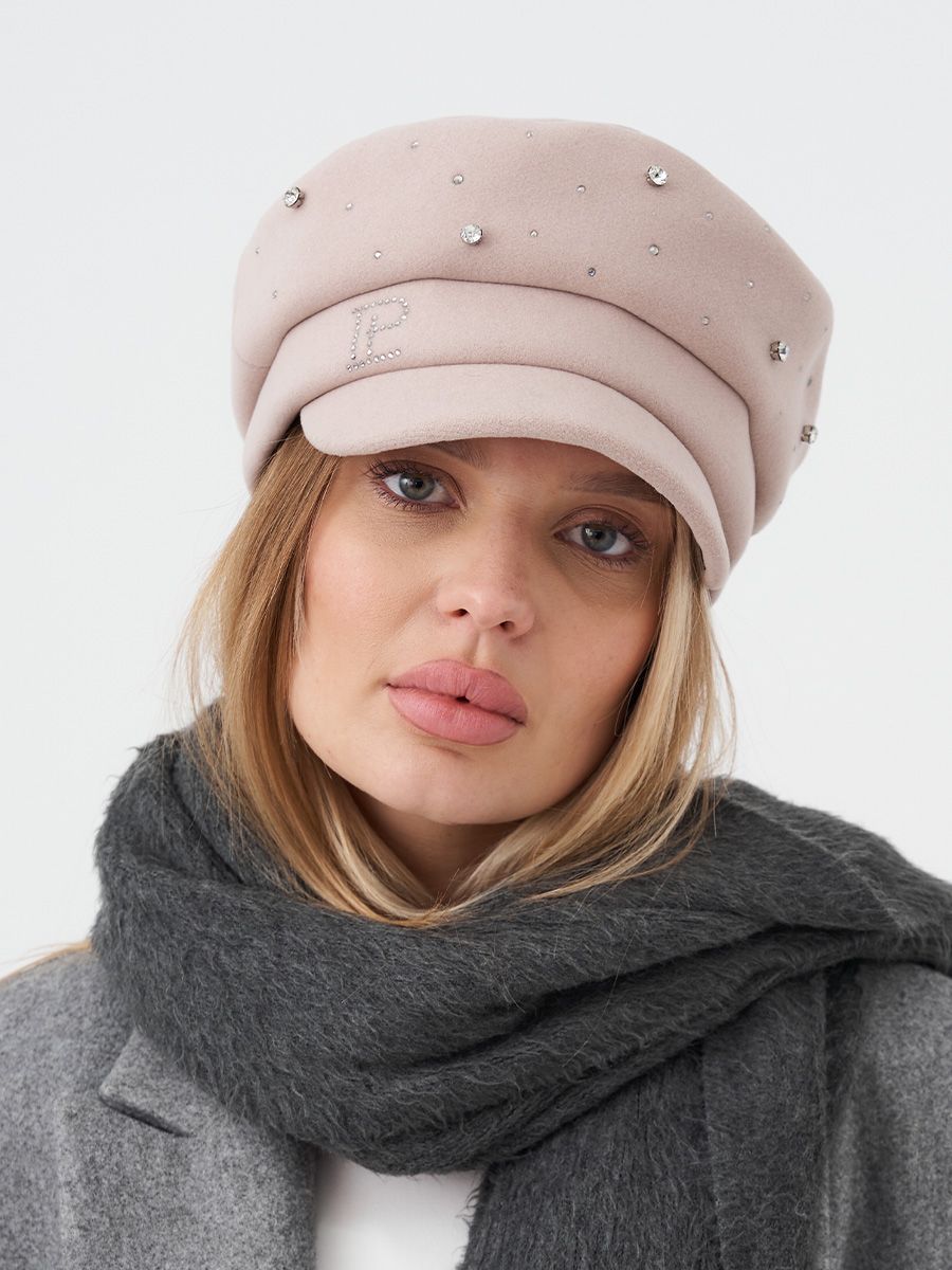 Клэр камни кепка кашемир на тр.п. бежевый светлый