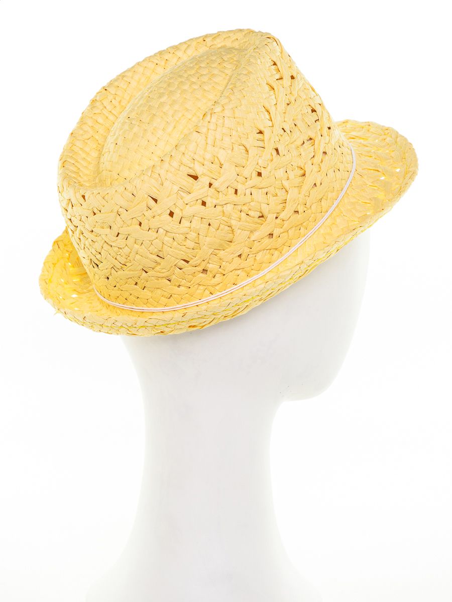 Кайли Мишка перламутр шляпа федора солома желтый р-р 52-53