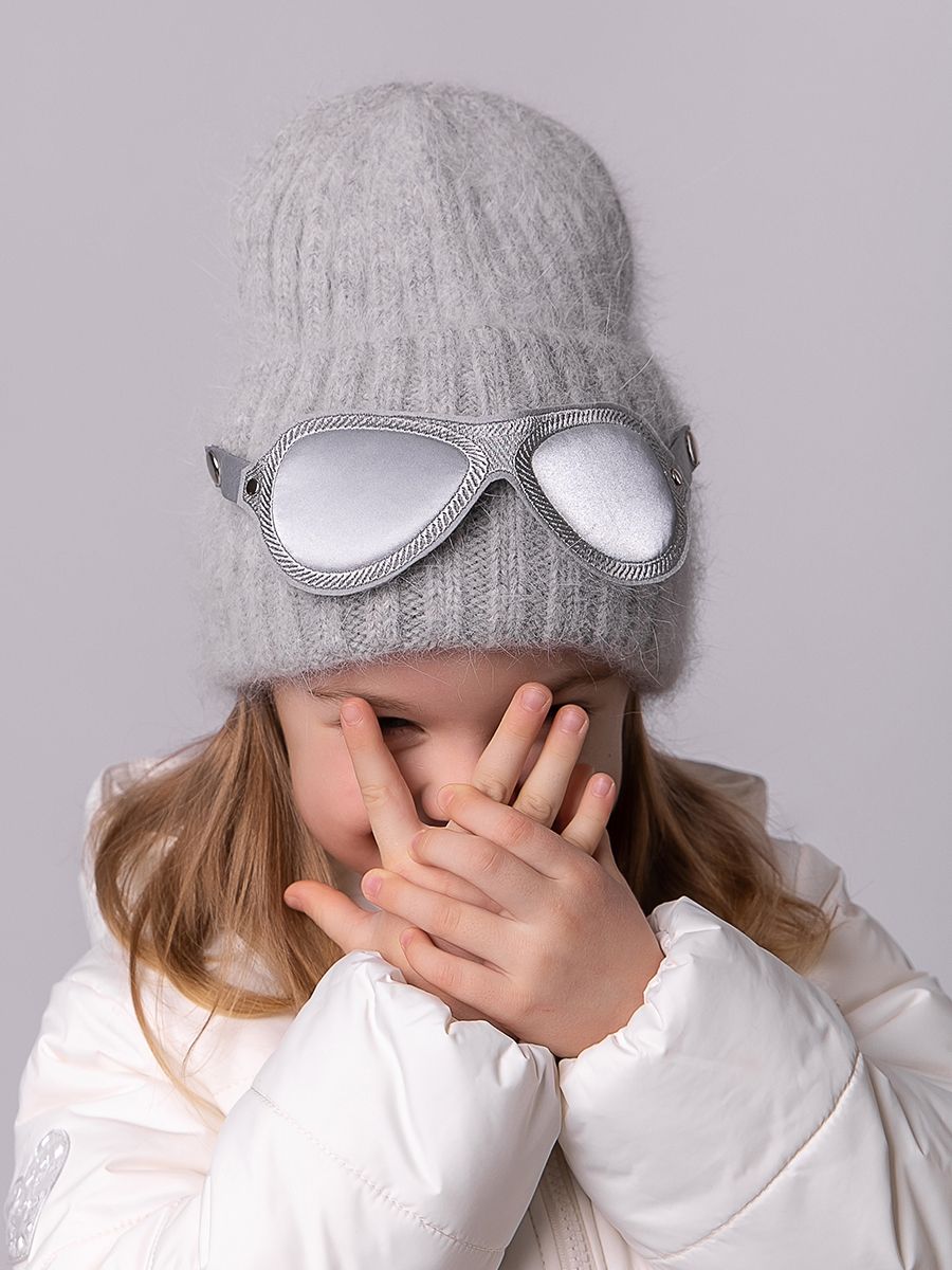 Очки тренд шапочка АР вязка розовый светлый