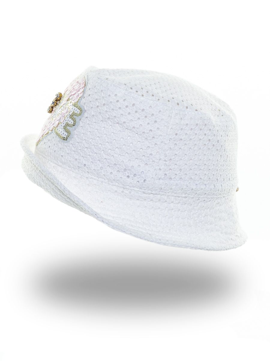 Джея сердечко Love шляпка лен шитье белый р-р 50-51