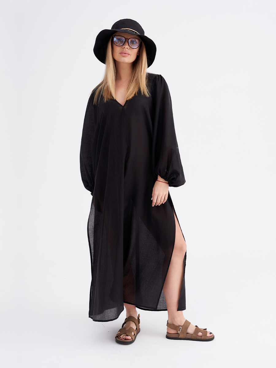 Азиза платье тенсель Жоржет черный р-р L