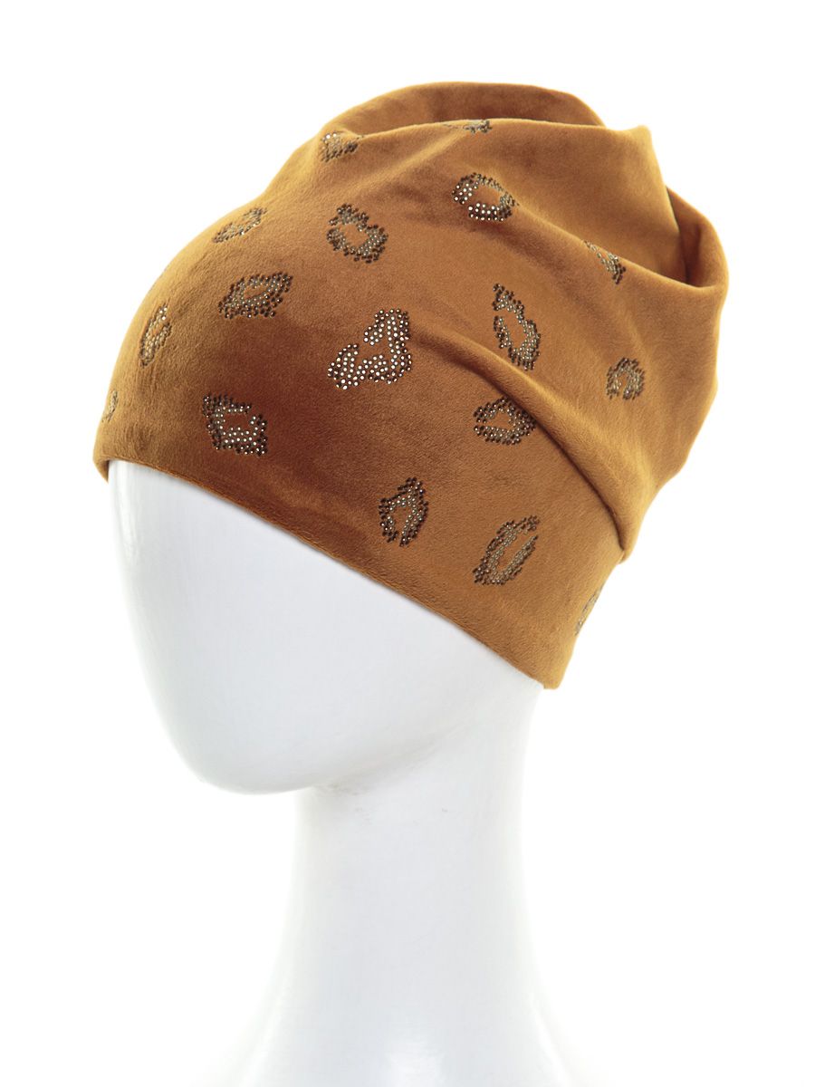 Пятна леопард шапочка 011 велюр на тр.п. рыжий р-р 54-55