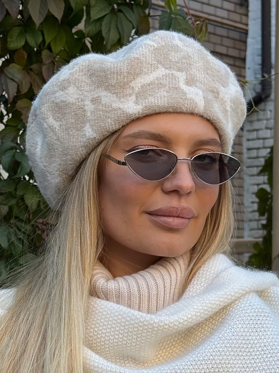 Ирэн берет трикотаж Ягуар на фл.п. бежево-молочный