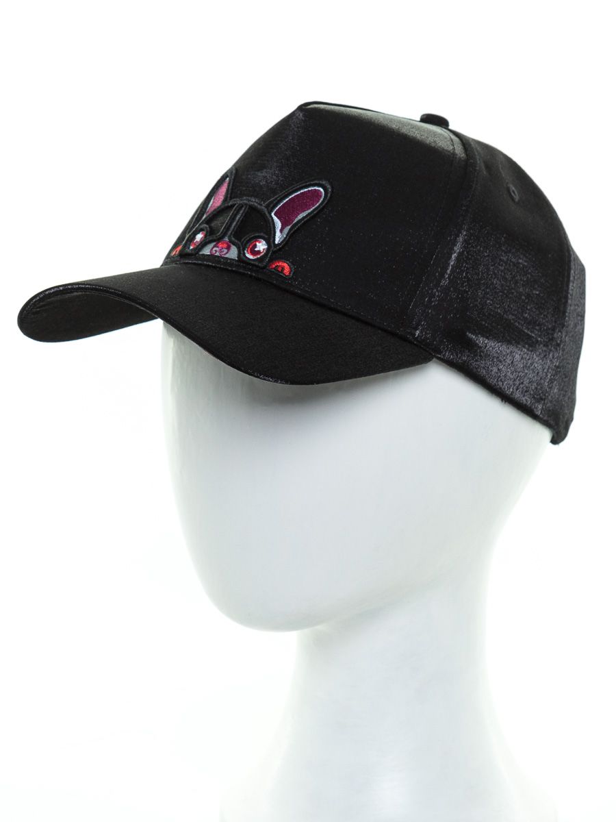 Бульдог бейсболка атлас черный р-р 57-58