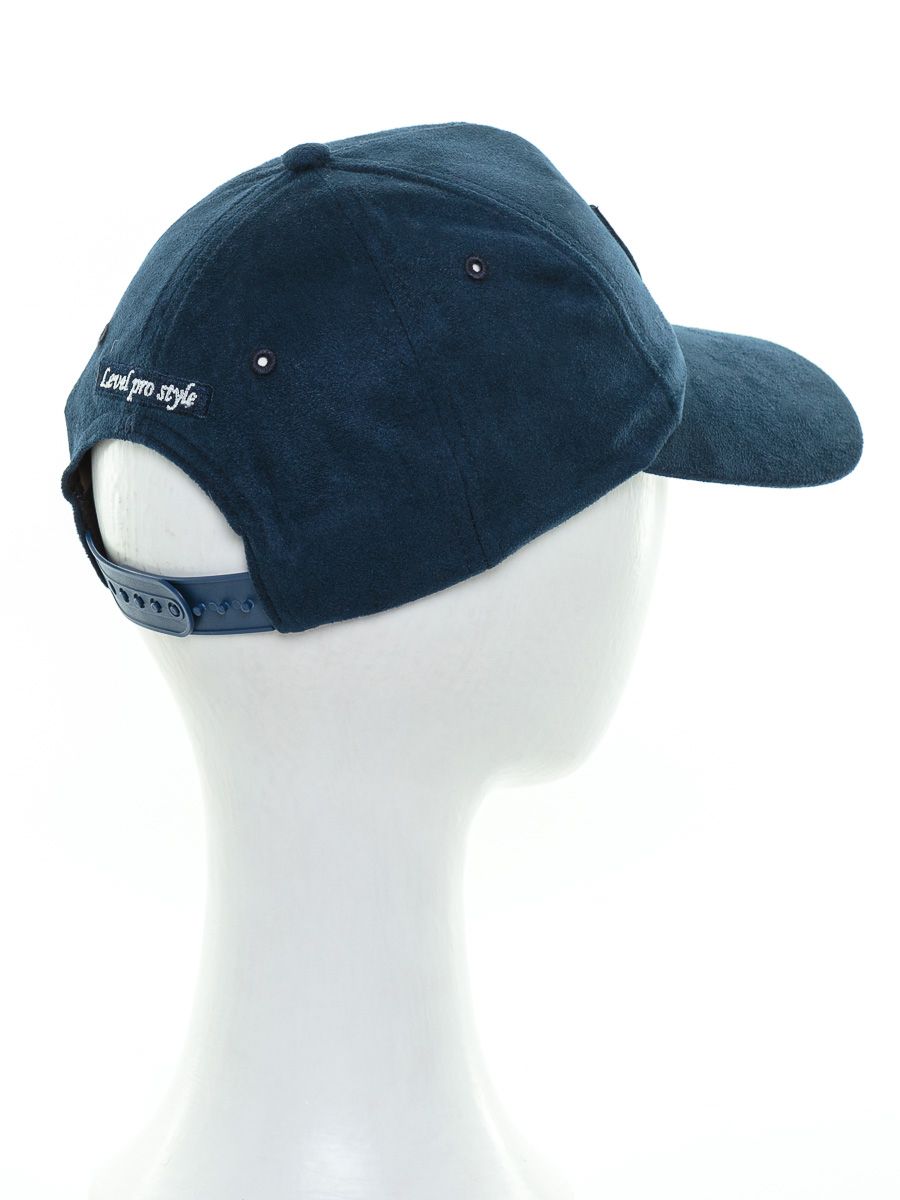 Бульдог бейсболка экозамша синий темный р-р 56-57