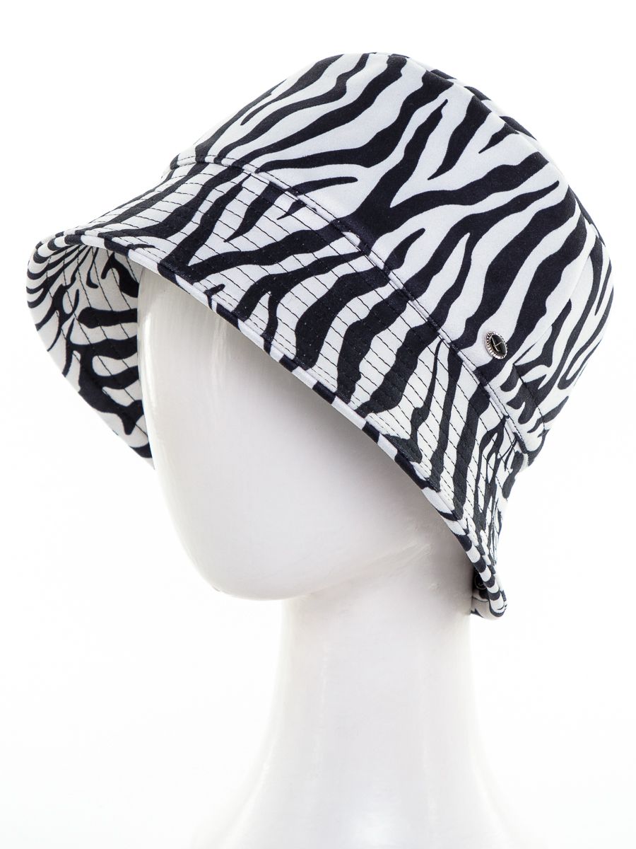 Мэри лого шляпка трикотаж зебра на фл.п. бело - черный р-р 54-55
