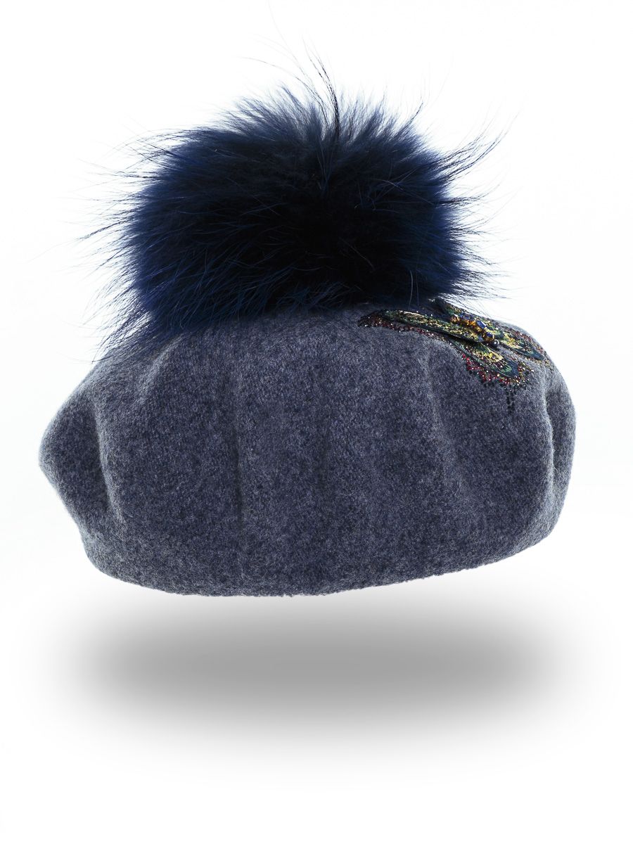 Бабочка FLY помпон берет на фл.п. голубика морозная меланж 350695 р. 54