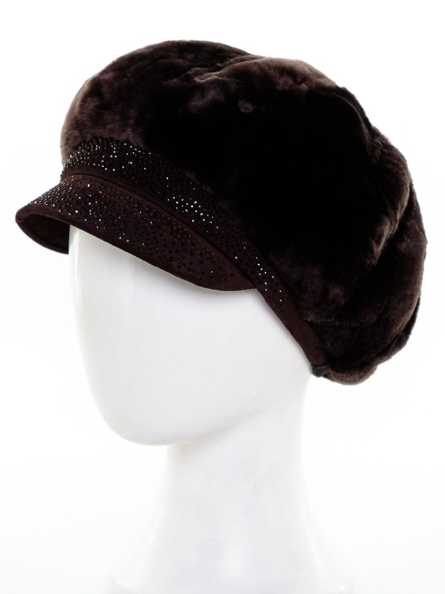 Астра кепка мутон на фл.п. какао темный